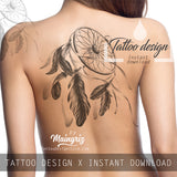 3 x Sexy realistic dreamcatchers  tattoo design high resolution download