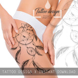 3 x Sexy realistic dreamcatchers  tattoo design high resolution download
