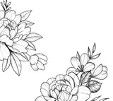 5 x peony linework sideboob tattoo design high resolution download