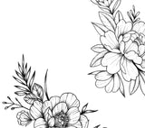 5 x peony linework sideboob tattoo design high resolution download