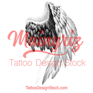 Realistic sexy wing  tattoo design high resolution download