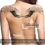 2 x realistic sexy wing tattoo design high resolution download