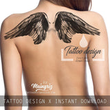 2 x realistic sexy wing tattoo design high resolution download