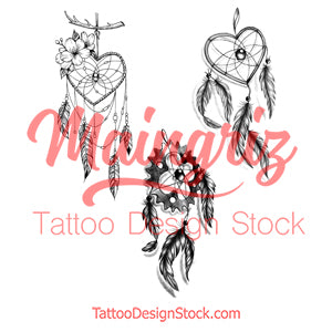 3 x Realistic dreamcatchers  tattoo design high resolution download