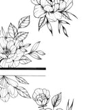 5 x Peony linework sideboob - tattoo design download