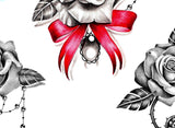 5 x sexy realistic roses with precious stone  tattoo design high resolution download