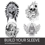 create your own sleeve tattoo designs with build your sleeve pack