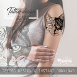 Cat mandala tattoo design high resolution download