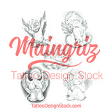 cherub sleeve tattoo design high resolution download by tattoodesignstock.com