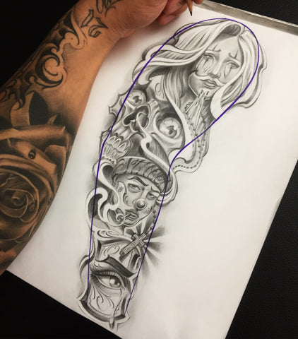 chicano sleeve tattoo design 