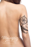  Dreamcatcher with feathers and pearl tattoo design digital donwload
