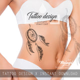 Dreamcatcher realistic tattoo design high resolution download