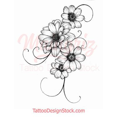 Flowers for arms tattoo design2