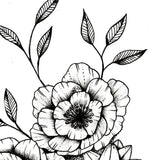 Sexy roses line work tattoo for woman