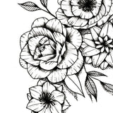 Sexy roses line work Tattoo design for woman