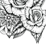 Sexy roses line work tattoo for woman