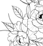 Sexy peony linework half sleeve tattoo design high resolution download