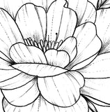 Half sleeve peony linework tattoo design high resolution download