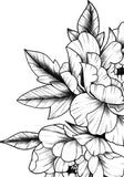 Half sleeve peony linework sexy tattoo design high resolution download