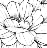Half sleeve peony linework tattoo design high resolution download