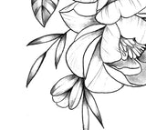 Peony half sleeve tattoo design high resolution download