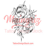 Peony half sleeve tattoo design high resolution download