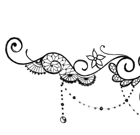 Hibiscus and lace garter tattoo design digital download