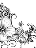Hibiscus and lace garter tattoo design high resolution download