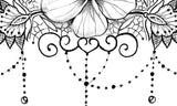 Hibiscus and lace garter tattoo design high resolution download