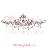Hibiscus and lace garter tattoo design high resolution download