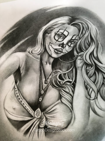 Clown girl chicano tattoo design references
