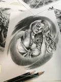 Clown girl chicano tattoo design references