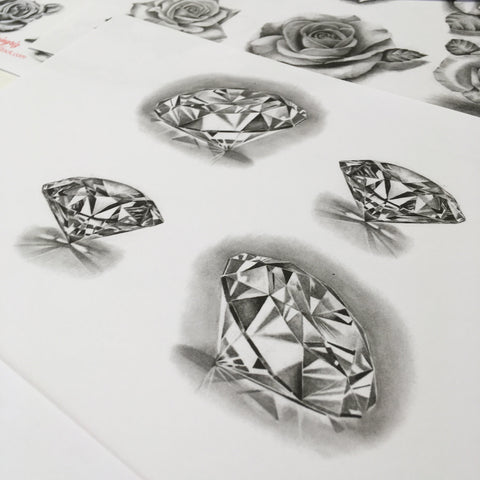 10 amazing realistic diamonds tattoo design references high resolution download