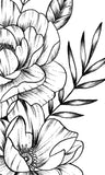 Linework peony half sleeve high resolution download