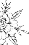 Linework peony sexy tattoo design high resolution download
