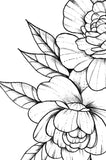 Linework peony sexy tattoo design high resolution download