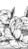 Sexy peony linework forearm tattoo design high resolution download