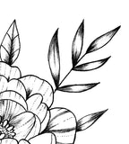 Sexy peony linework forearm tattoo design high resolution download