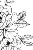 Linework peony tattoo design high resolution download