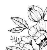 Linework peony tattoo design high resolution download