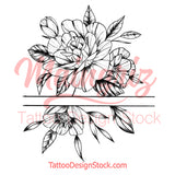 Sexy peony linework forearm tattoo design high resolution download