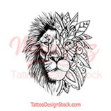 Mandala lion tattoo design high resolution download