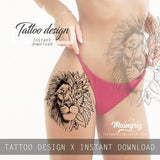 Mandala lion tattoo design high resolution download