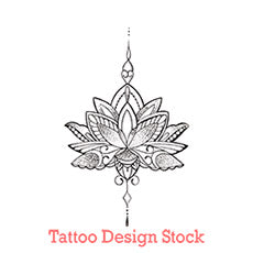 original lotus oriental tattoo design digital download