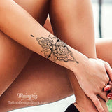  Mandala forearm wrist tattoo design for half sleeve tattoo for woman