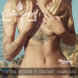 Mandala & lace under boob tattoo designs references created by tattoo artists