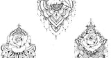 5 mandala roses tattoo design download high resolution download