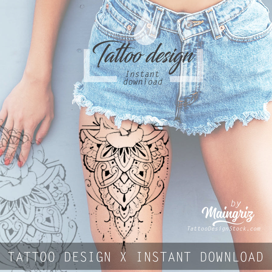 Discover 59+ mandala thigh tattoo