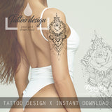 5 mandala roses tattoo design download high resolution download