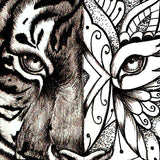 original tiger mandala half sleeve tattoo design references created by tattoo artist